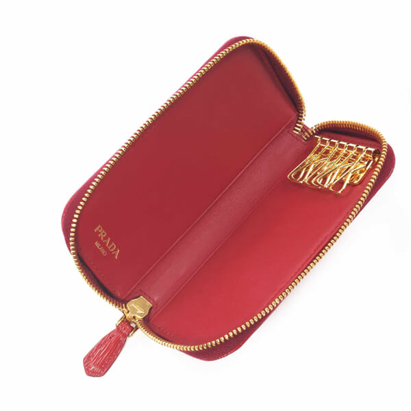PRADA プラダキーケーススーパーコピー ラウンドジップ 6連キーケース Lacca 1PG604